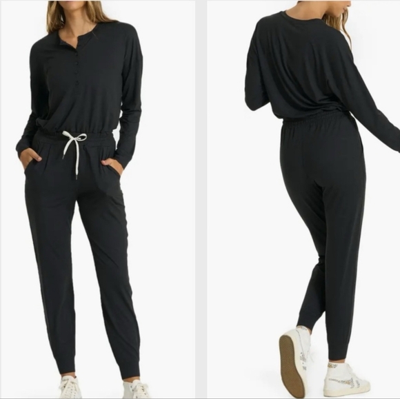 Vuori Lux Henley Jumpsuit In Black Size Small - Picture 1 of 7